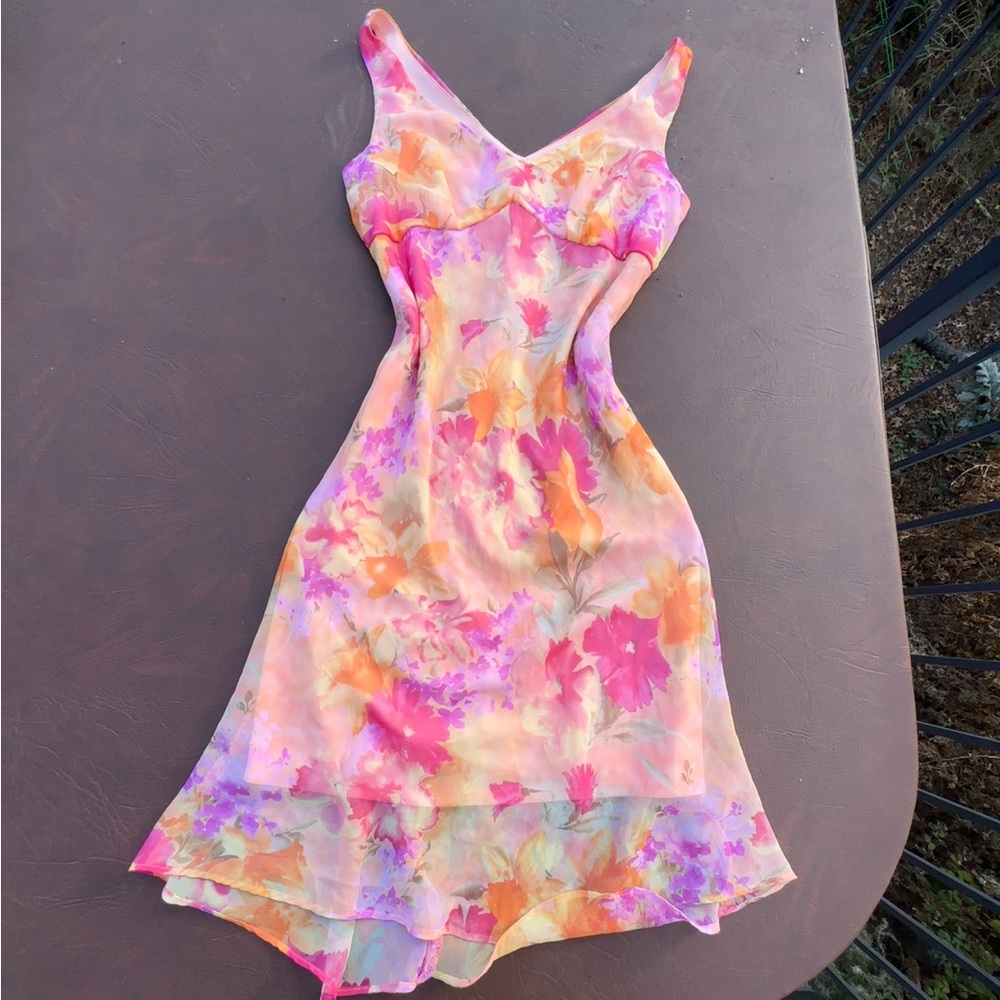 (SOLD DO NOT BUY) Vintage Y2K Floral Coquette Dress - Picture 1 of 9